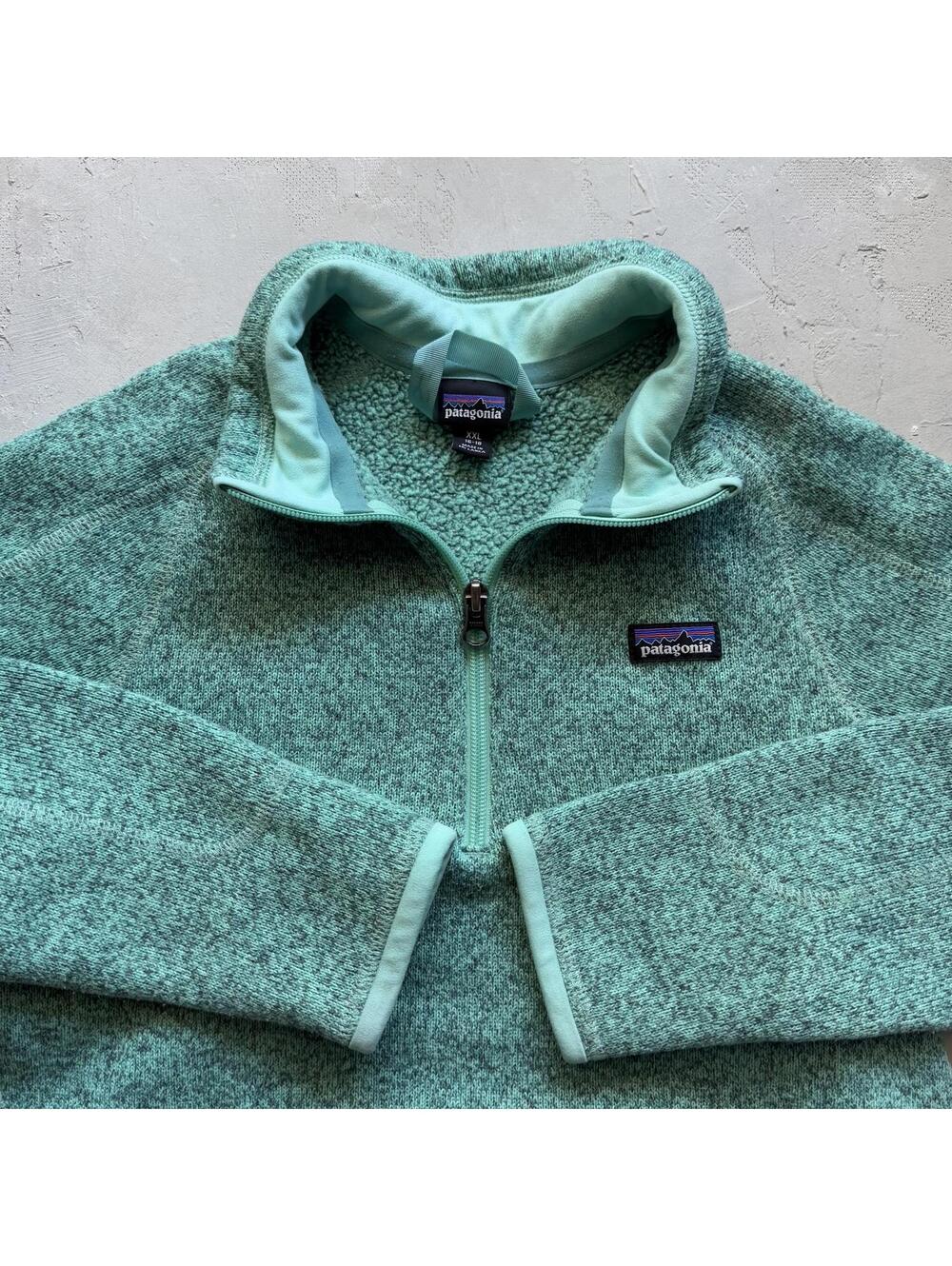 Patagonia Mint Green Quarter Zip Fleece Jacket